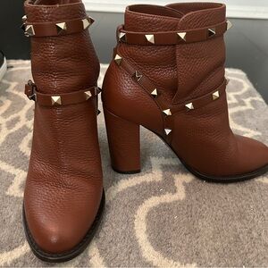 Valentino Rockstud Double Ankle Strap Booties.